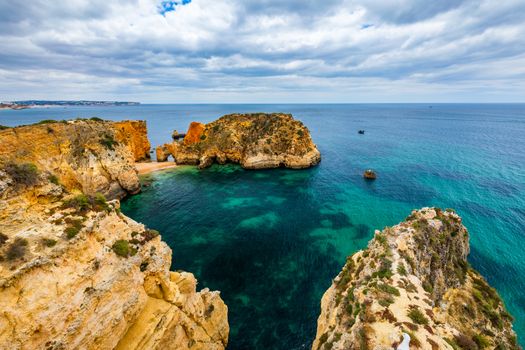 Joao de Arens beach (Praia João de Arens), Algarve, Portimao, Portugal. Remote beach, hidden beach, Praia da Ponta Joao de Arens, Portimao, Algarve, Portimao.