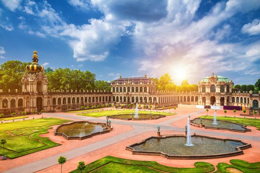 Famous Zwinger palace (Der Dresdner Zwinger) Art Gallery of Dresden, Saxony, Germany