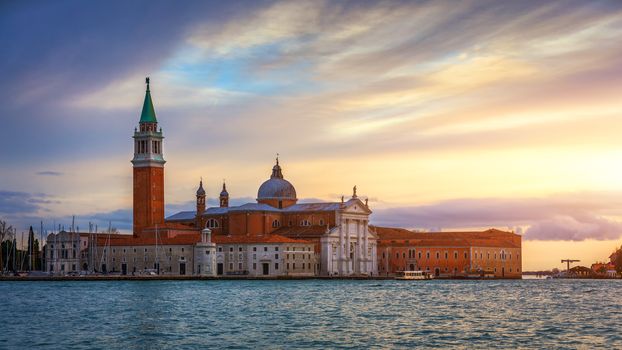 Venice looking over to San Giorgio Maggiore from near St Mark's Square in Italy. Venice Canal Grande with San Giorgio Maggiore church, Venice, Italy