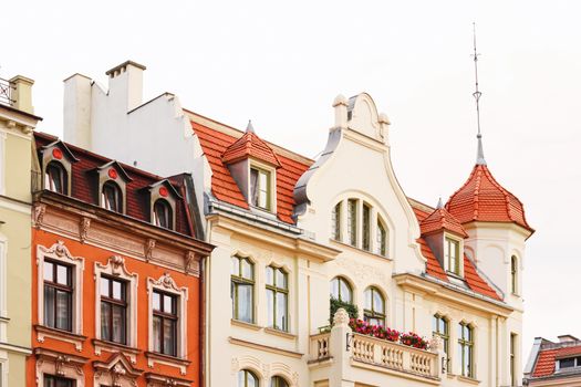 Historical buildings in the Old Town in Torun, Poland, tourism and travel