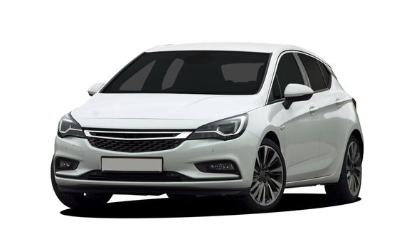 white passenger car on a white background