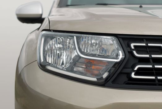 Close up shot of car head lamp