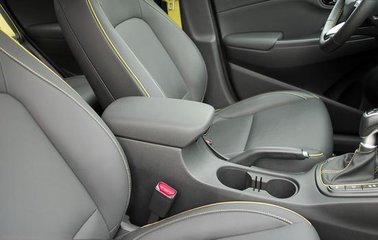 armrest in the luxury passenger car, front seats