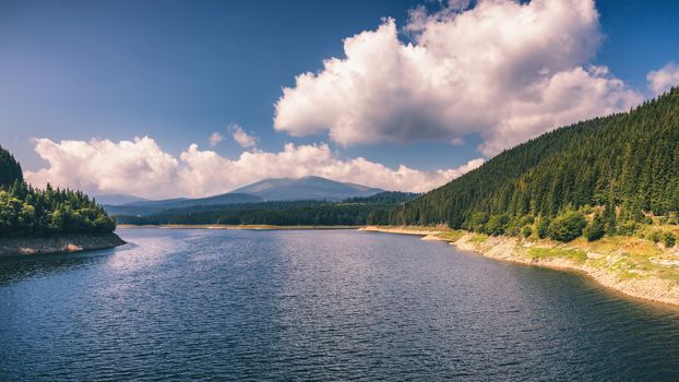 Oasa Lake from Sureanu mountains, Alba county, Transalpina, Transylvania, Romania