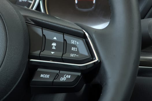 cruise control stick which is located on the the steering wheel
