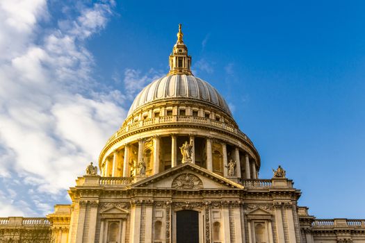 St Paul's cathedral at golden hour in London, England