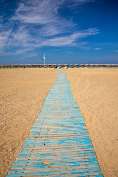 Shot of beautiful turquoise beach Falasarna (Falassarna) in Crete, Greece. View of famous paradise sandy deep turquoise beach of Falasarna (Phalasarna) in North West, Crete island, Greece.