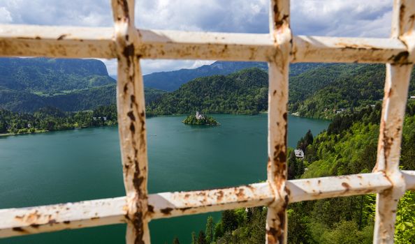 Lake Bled with St. Marys Church of Assumption on small island. Bled, Slovenia, Europe. The Church of the Assumption, Bled, Slovenia. The Lake Bled and Santa Maria Church near Bled, Slovenia.