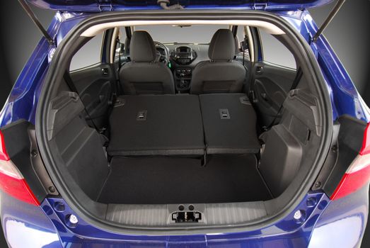 car trunk with rear seats folded