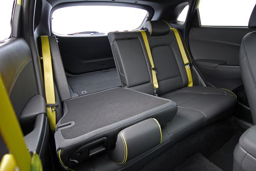 down rear seats of a modern passenger car