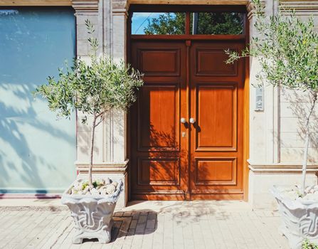 Architectural details on ancient streets of Kos Island in Greece, travel and sightseeing concept