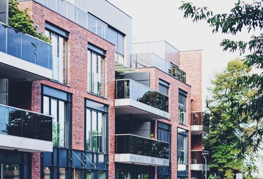 Facade of a modern apartment building, urban and architecture