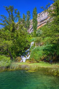 View of Krka National Park, Croatia, Europe. Splendid summer view of Krka waterfalls. Fantastic scene of Krka National Park, Croatia, Europe. 