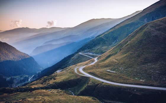 Transfagarasan pass in summer. Crossing Carpathian mountains in Romania, Transfagarasan is one of the most spectacular mountain roads in the world.