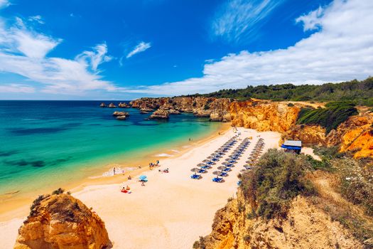 Beach of Barranco das Canas in Portimao, Algarve, Portugal. Praia do Barranco das Canas in Portimao, Portugal, Algarve.