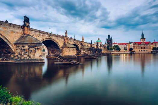 Charles Bridge, Old Town and Old Town Tower of Charles Bridge, Prague, Czech Republic. Prague old town and iconic Charles bridge, Czech Republic. Charles Bridge (Karluv Most) and Old Town Tower.