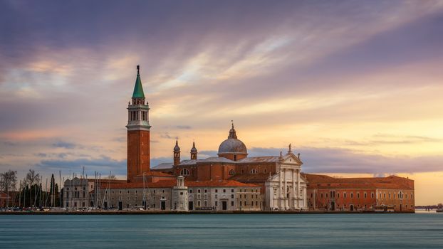 Venice looking over to San Giorgio Maggiore from near St Mark's Square in Italy. Venice Canal Grande with San Giorgio Maggiore church, Venice, Italy