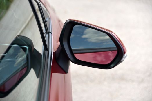 Side mirror with turn signal of a luxury car