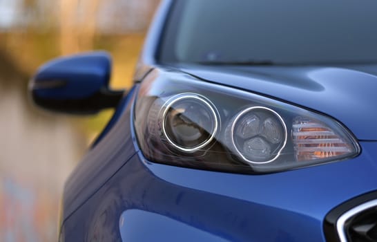Close-up shot of car head lamp