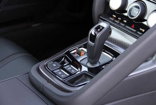 automatic selector lever in the passenger car