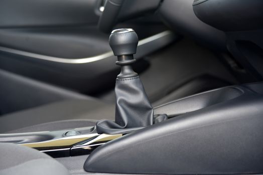 manual shift lever in the passenger car