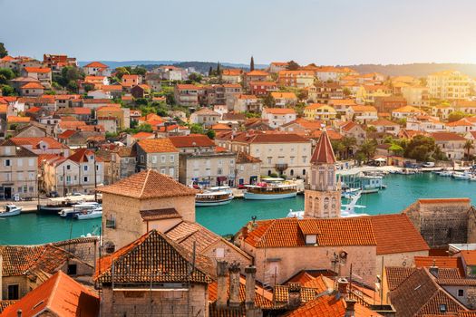 Old town of Trogir in Dalmatia, Croatia. Trogir old town. Near Split in Croatia. The picturesque and historical city of Trogir in Balkan, Dalmatia, Croatia.