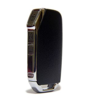 pop-up car key with remote central locking on white background