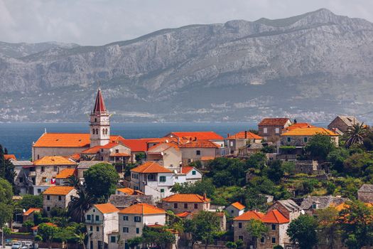Postira on Brac island skyline view, Dalmatia, Croatia. Postira on Brac island skyline view, Dalmatia, Croatia. Gorgeous view on village Postira on Brac island, Croatia.