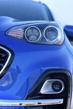 Close-up shot of car head lamp