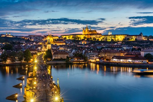 Charles Bridge, Old Town and Old Town Tower of Charles Bridge, Prague, Czech Republic. Prague old town and iconic Charles bridge, Czech Republic. Charles Bridge (Karluv Most) and Old Town Tower.