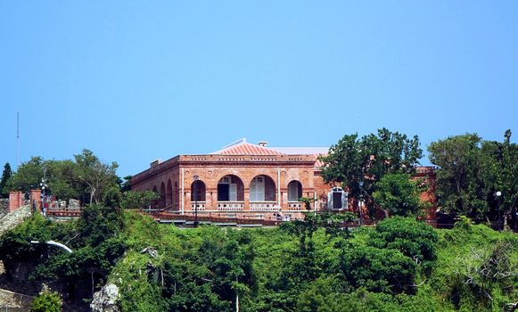 KAOHSIUNG, TAIWAN -- SEPTEMBER 12 , 2017: The historic former British Consulate, originally built in 1879, sits on a hill overlooking the harbor.
