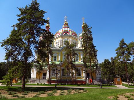 Ascension Cathedral in Panfilov Park of Almaty, Kazakhstan