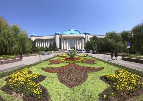 ALMATY, KAZAKHSTAN - July 16, 2019: The Central State Museum of Kazakhstan was built in the city in 1985.