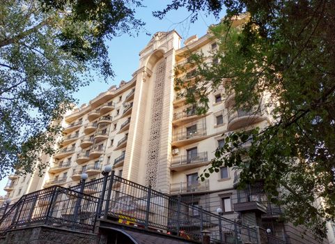 Almaty, Kazakhstan - August 28, 2019: Residential complex Salem. Located in the Golden Square of Almaty at the intersection of Kurmangazy and Tulebaeva Streets. It was built in 2014.