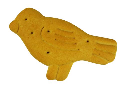 Animal shaped cookie isolated on white background. Clipping Path included.