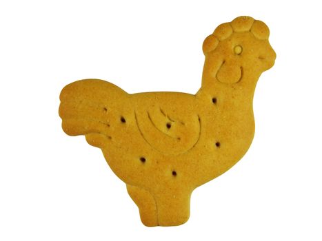 Animal shaped cookie isolated on white background. Clipping Path included.