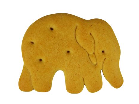 Animal shaped cookie isolated on white background. Clipping Path included.