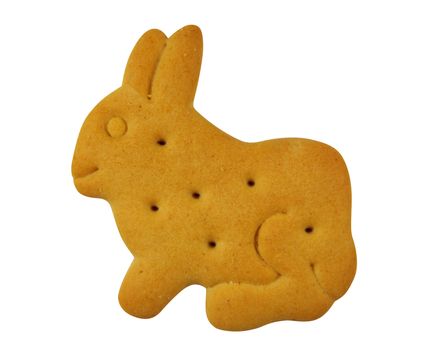 Animal shaped cookie isolated on white background. Clipping Path included.