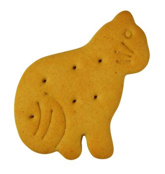 Animal shaped cookie isolated on white background. Clipping Path included.