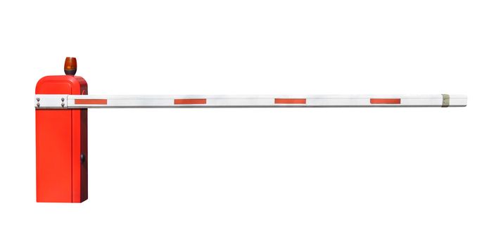 Automatic entry barrier system isolated on white. Clipping Path included.