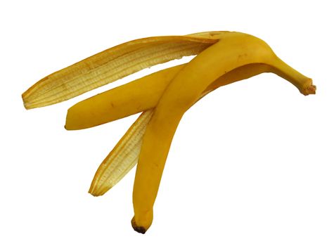 Banana peel isolated on white. Photo with clipping path.