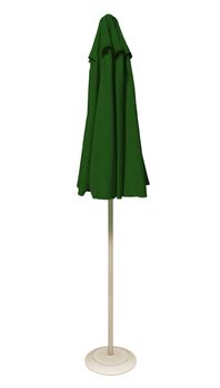 Green beach umbrella isolated. Clipping path included.