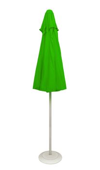 Green beach umbrella isolated. Clipping path included.