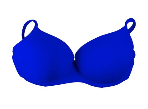 Blue brassiere isolated on white. Clipping Path included.
