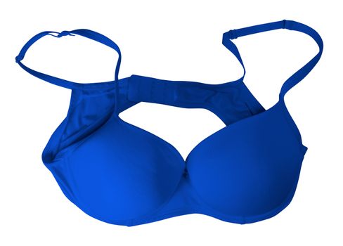 Dark blue brassiere isolated on white. Clipping Path included.