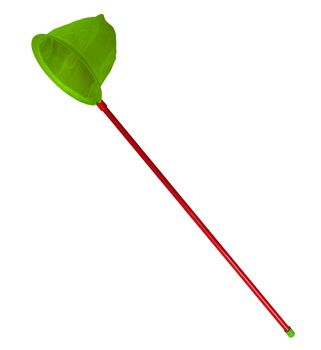 Green butterfly net isolated on a white. Clipping path included.