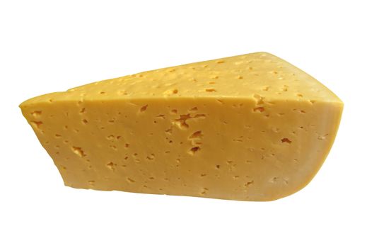 Cheese chunk isolated on white. Photo with clipping path.