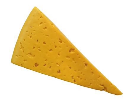 Cheese chunk isolated on white. Photo with clipping path.
