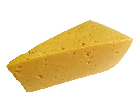 Cheese chunk isolated on white. Photo with clipping path.