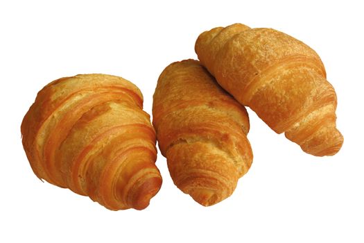 Croissants isolated on white background. Clipping Path included.